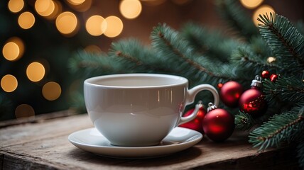 white_ceramic_cup_with_black_coffee chrismas decoration