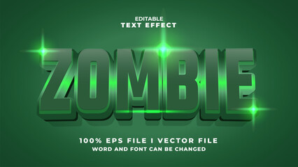 editable 3d zombie bold text effect.typhography logo