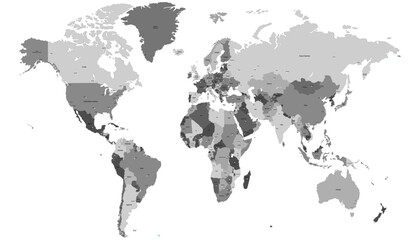 World map. Modern color vector map. Silhouette map