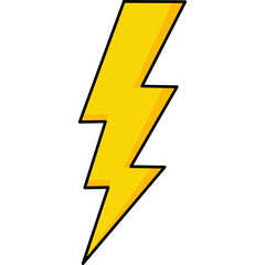 Flash icon. Lightning Bolt icon. Yellow Thunder symbol 