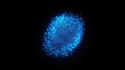 Abstract Digital Fingerprint on Dark Background