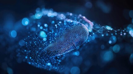 Abstract Blue Digital Background with Light Effects