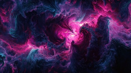 Obraz premium Abstract Cosmic Nebula with Pink and Blue Swirling Clouds