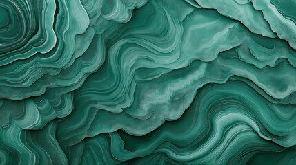 Obraz premium Abstract green textured background with layered swirling patterns resembling natural stone or mineral formations, featuring various shades of green and intricate flowing lines.