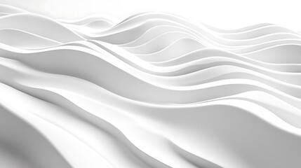 Obraz premium Abstract White Wavy Background with Smooth Curves and Shadows