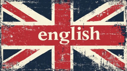 Fototapeta premium Vintage English Flag: Grunge Style