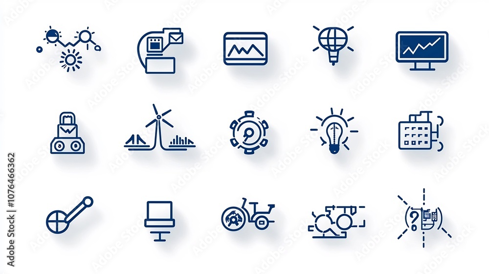 Leinwandbilder comprehensive set of pixel perfect 64x64 icons in a clean minimalist style covering a wide range of 