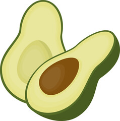 Avocado fruit slice illustration