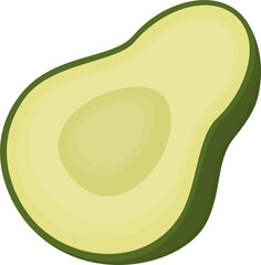Avocado fruit slice illustration