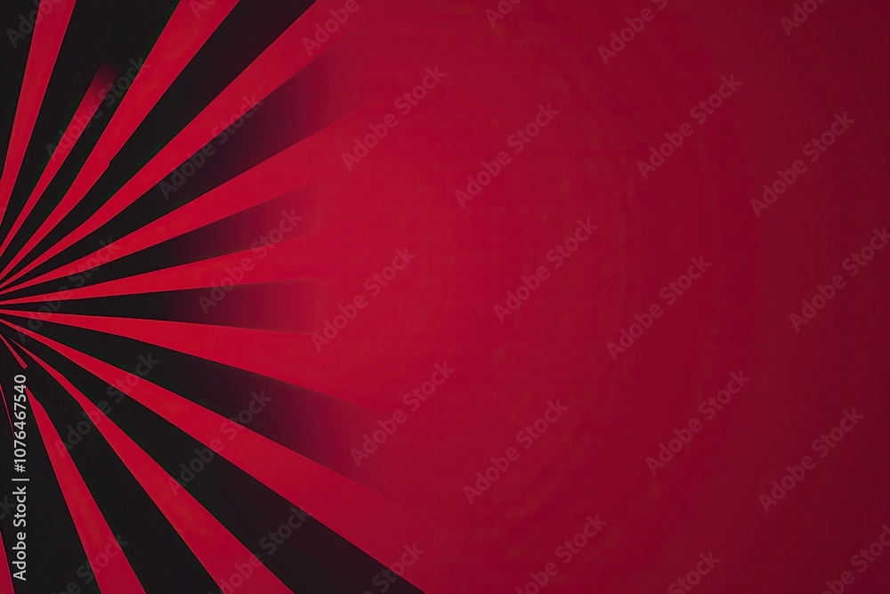 Poster Dynamic red and black abstract pattern with radiating lines vibrant visual impact