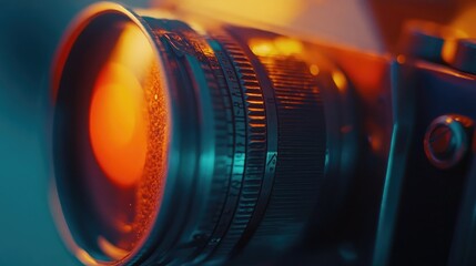 Close-Up of Airplane Control Panel Speedometer with Orange