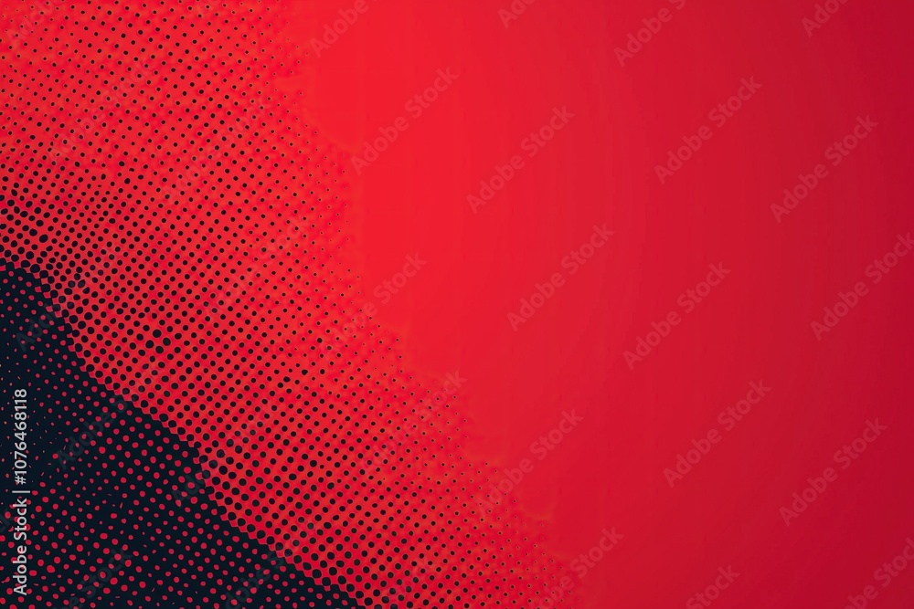 Fototapete abstract gradient with red and black halftone pattern
