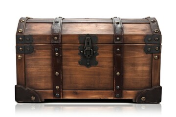 Wood white background briefcase container.