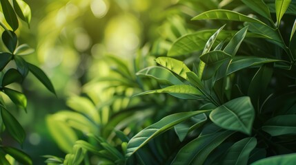 Obraz premium Green Leaves in the Sun