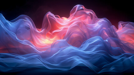 Obraz premium Vibrant Abstract Waves With Luminous Light and Sparkles