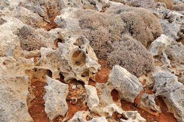 Fantastic rock formations eroded by water