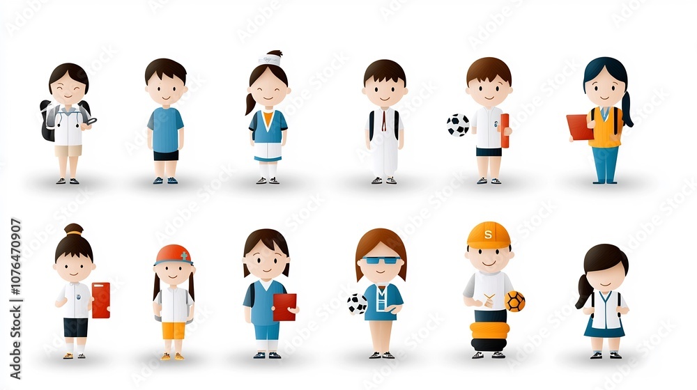 Aufkleber this diverse collection of icons represents a wide range of professions and activities including stu