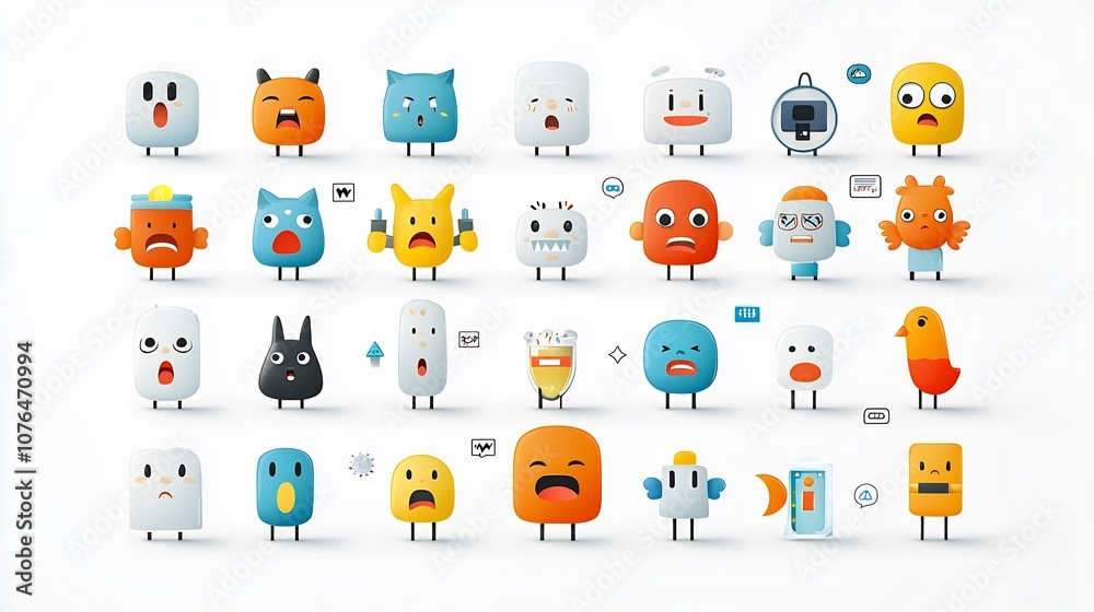 Aufkleber comprehensive icon set featuring a diverse range of expressive human figures ideal for representing 
