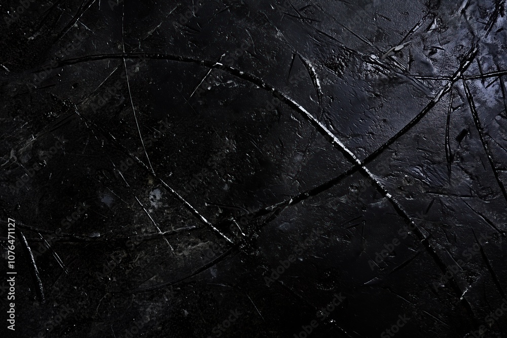 Poster Abstract dark texture with scratches and reflections mysterious atmosphere