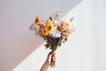 Naklejka premium Flower hand holding plant.