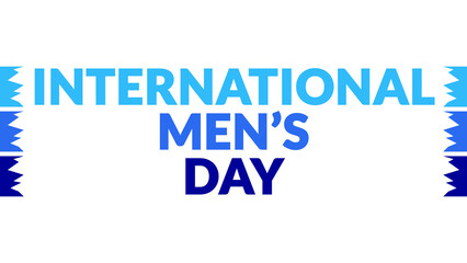 International Men’s Day text with side lines on a White background.