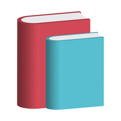 Educational Book Reading. Flat Cartoon Vector Illustration Isolated on White Background.