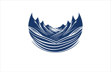 landscape silhouette vector logo illustration design