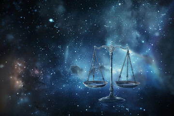 Astrological abstract composition with Libra zodiac sign symbol