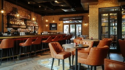 Modern Brick Bar Interior