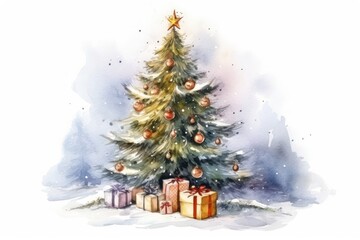 Obraz premium Christmas paper plant tree.