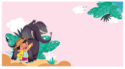 Fototapeta premium Cute cartoon anime characters background Draw vector illustration greeting card and print pattern . adorable, animals kids art.