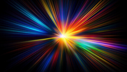 Psychedelic Lens flare abstract effect on black background. Abstract Sun burst, sun flare nature abstract rainbow colorful backdrop, blinking sun burst, lens flare optical rays.