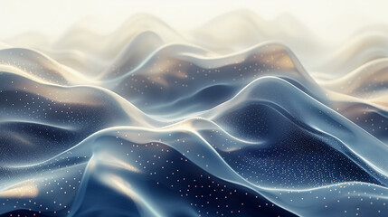 Obraz premium Abstract Neon Landscape with Glowing Light Waves and Particles