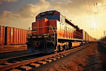 Fototapeta premium Train transportation locomotive vehicle. .