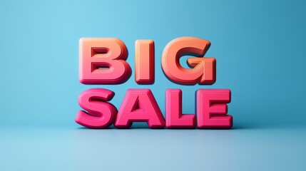 Fun, bold 3D editable "Big Sale" text with a playful color palette and shadow effects, ideal for holiday and seasonal marketing.