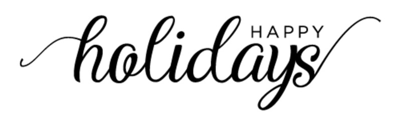 HAPPY HOLIDAYS black vector brush calligraphy banner © Jameel