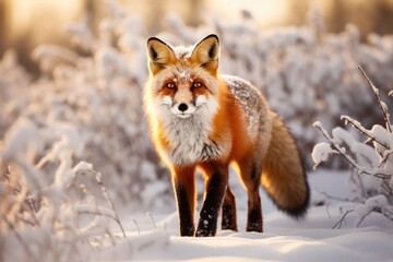 Fox landscape wildlife animal.