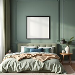 Frame mockup, wall art mockup, Living room wall poster mockup. Modern 3D render luxury interior design