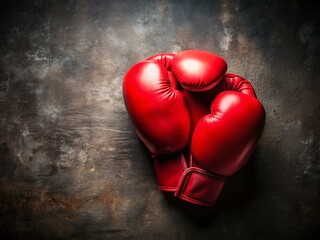 Heart-Shaped Boxing Gloves on a Dark Background with Copy Space for Fitness and Love Themes, Perfect for Inspirational Fitness Quotes and Promotions