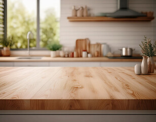 modern kitchen interior with wood stand