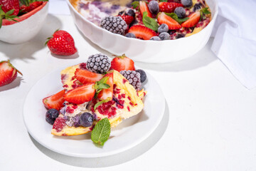 Baked yogurt healthy sweet morning dessert