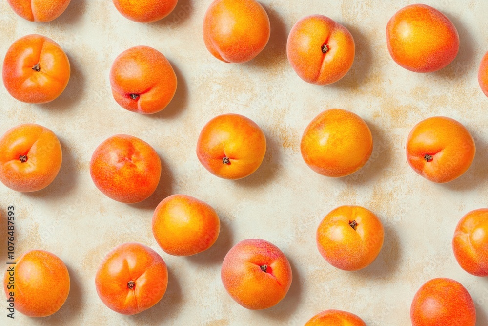 Poster A group of oranges placed neatly on a table