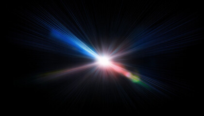Abstract Lens flare effect on black background. Abstract Sun burst, sun flare nature abstract rainbow colorful backdrop, blinking sun burst, lens flare optical rays.