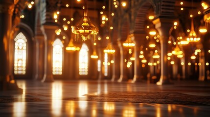 Obraz premium Illuminated Mosque Interior