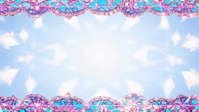 symmetrical angelic sparkling magical border background video pale blue pink lilac tones ethereal design ideal invitations award certificates creative diplomas perfect creating calm spiritual
