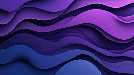 Fototapeta premium Abstract purple and blue layered waves pattern with curved shapes and gradient lighting creating a fluid and dynamic artistic design