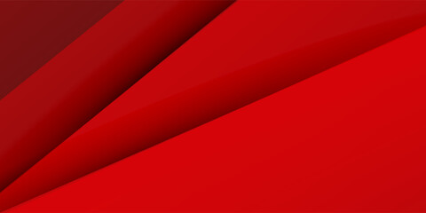 Simple red banner background with modern concept and 3d wave layers
