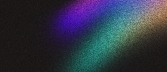 Vibrant gradient spectrum with green, blue, and purple light on noise textured backdrop