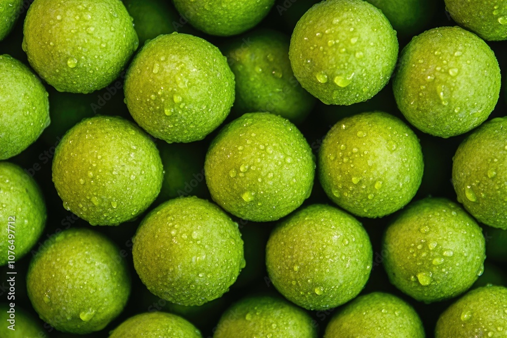Poster Fresh and vibrant green lemons in a tight cluster, perfect for highlighting citrus flavors or adding a pop of color to any setting