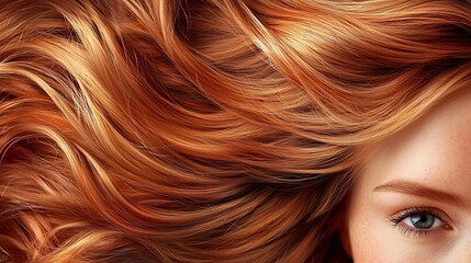 Stylized Ginger Hair Texture Card With Smooth and Flow